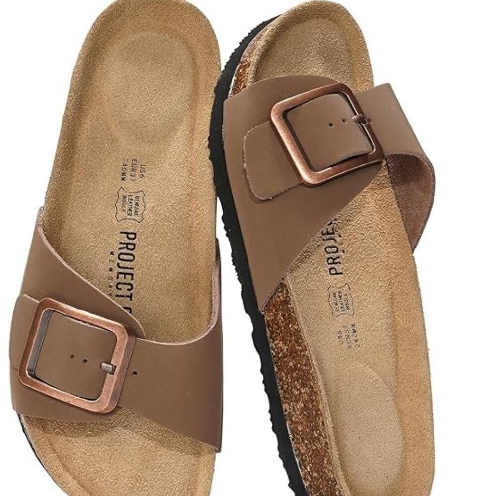 Project Cloud Leather Sandals - Tan